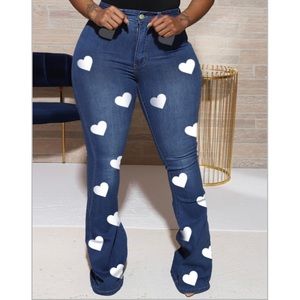 Heart flare jeans